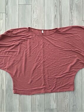 glam Dusty Rose Dolman Sleeve Tunic Top